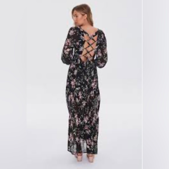 Forever 21 Floral Print Maxi Dress - Size M - Picture 2 of 10